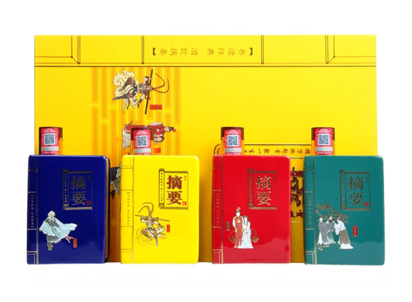 哪里摘要酒回收摘要四大名著礼盒装53度200ml*4瓶贵州金沙回沙酒
