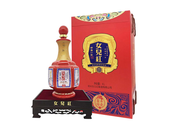 哪里女儿红黄酒回收女儿红百年传奇四海一坛三十年4L礼盒装绍兴花雕酒行情价格