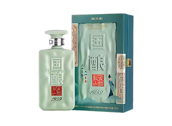 哪里古越龙山黄酒回收国酿1959青玉只此青绿联名款二十年陈酿黄酒礼盒