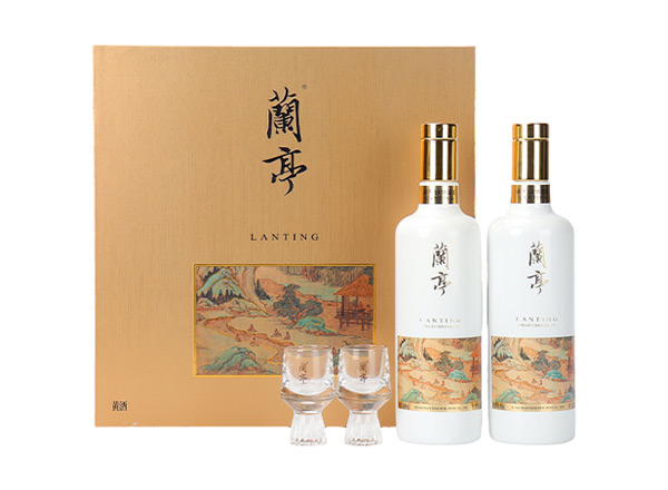 哪里会稽山兰亭黄酒回收国潮兰亭500ml*2礼盒装